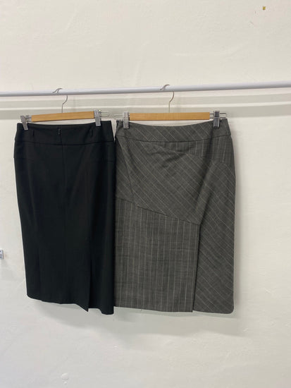 Gorgeous duo of Oasis Pencil Skirt Uk8 Black & Brown work skirts #9 SL002