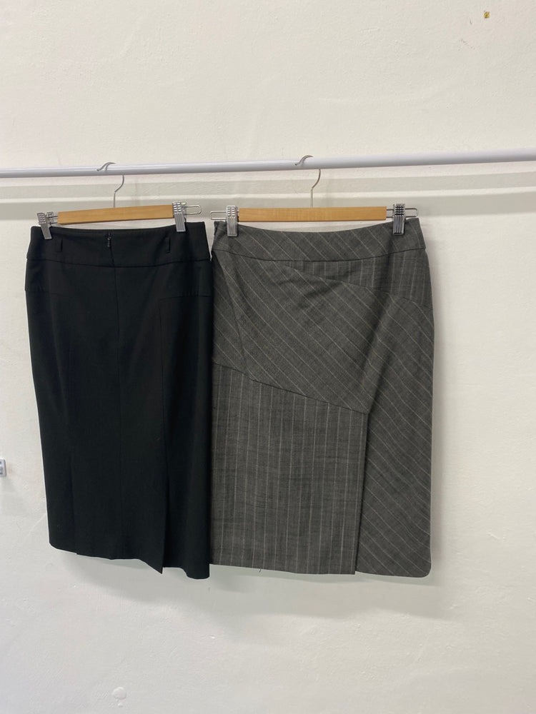 Gorgeous duo of Oasis Pencil Skirt Uk8 Black & Brown work skirts #9 SL002