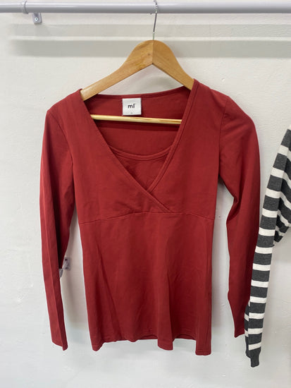 Gorgeous duo of Mamalicious Maternity Top UK8 Red grey SL002 #8 