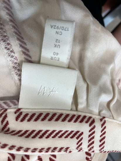 Gorgeous H&M Shirt Dress UK12 Cream checked Oversized DM001