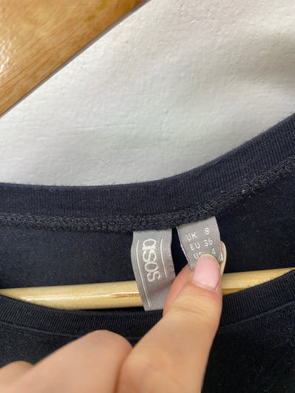 Gorgeous duo of Asos Design Long sleeve tops UK8 Black and grey SL002 #10