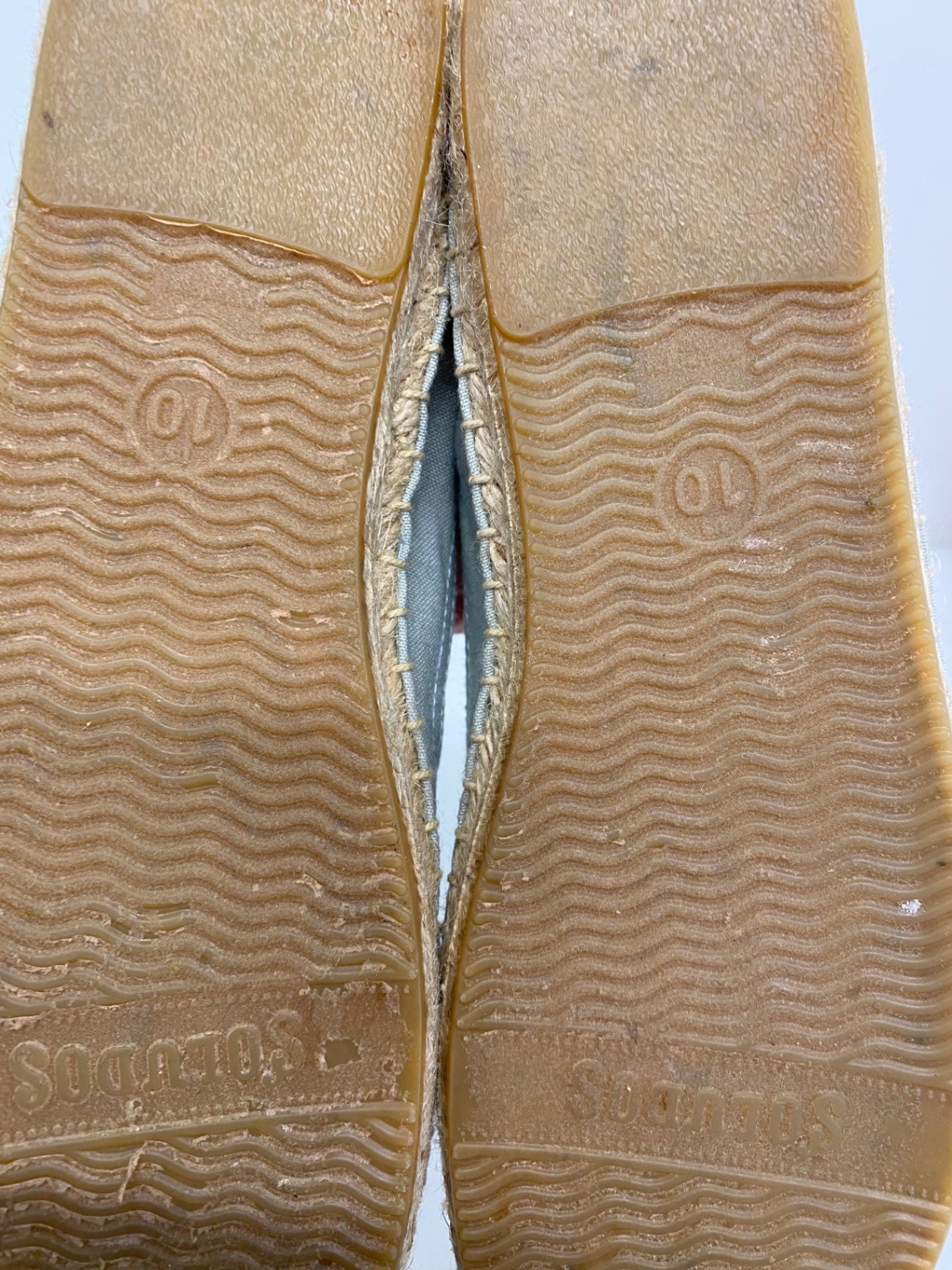 Gorgeous Soludos Espadrilles Uk8 Soft grey blue with Pink Flamingos LB006