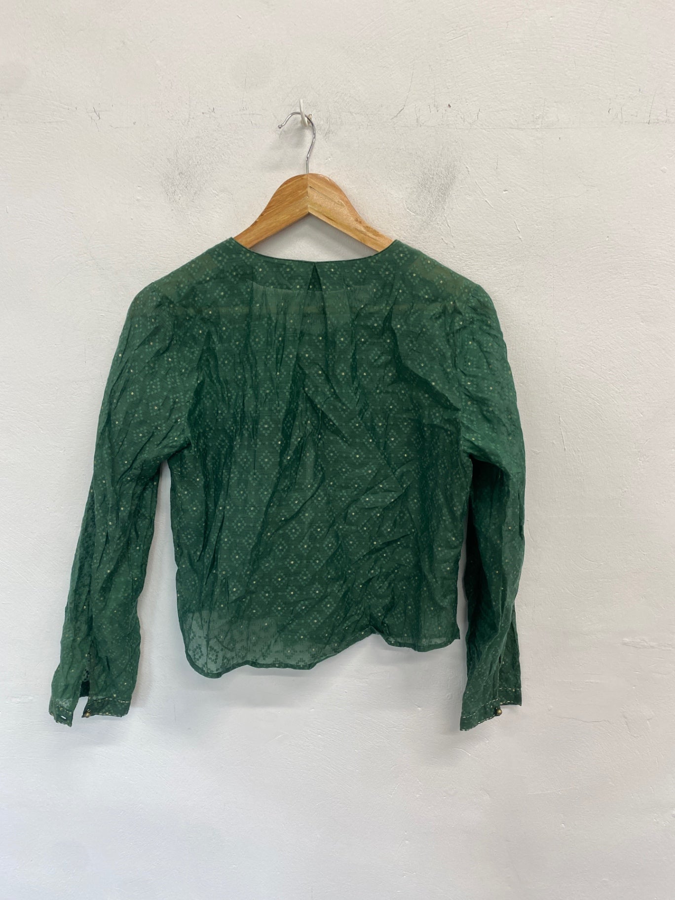 Gorgeous Fabels Blouse UK L Green embroidered NR002