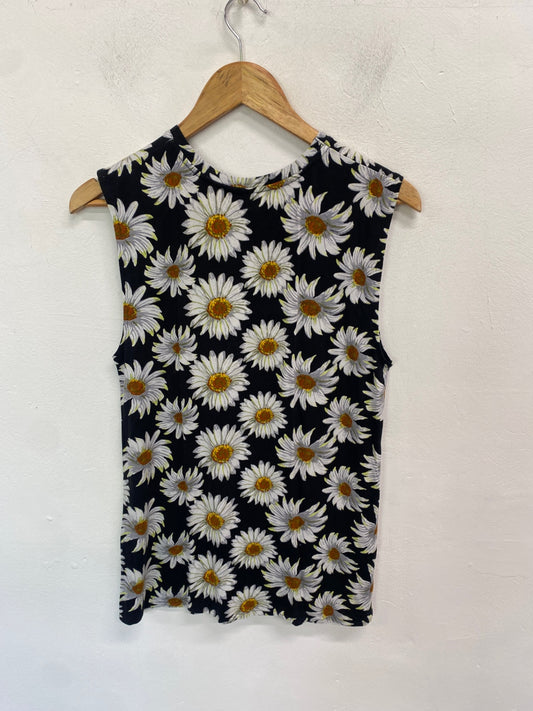 Gorgeous ASOS Sleeveless top UK8 Black floral SL002