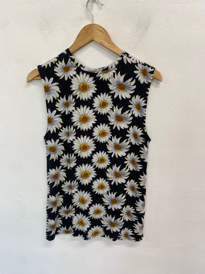 Gorgeous ASOS Sleeveless top UK8 Black floral SL002