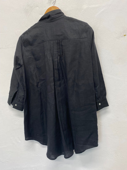 Gorgeous Candace Kelly Shirt UkM Black linen tunic formal LB006