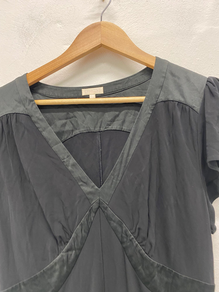 Gorgeous Ghost Evening Dress UkL Black midi classic elegant NR002