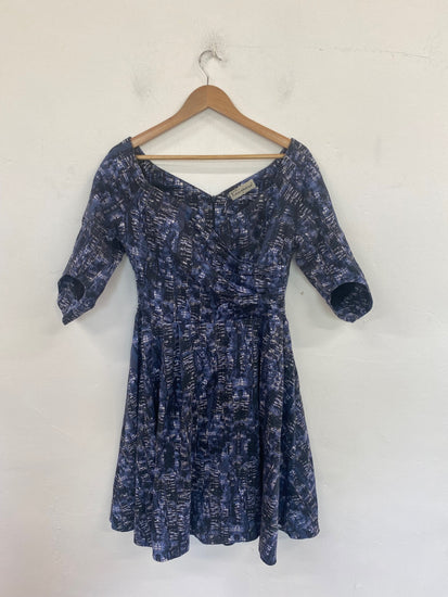 Gorgeous Bombshell by Katya Wildman Midi Dress UK14 Navy NR002