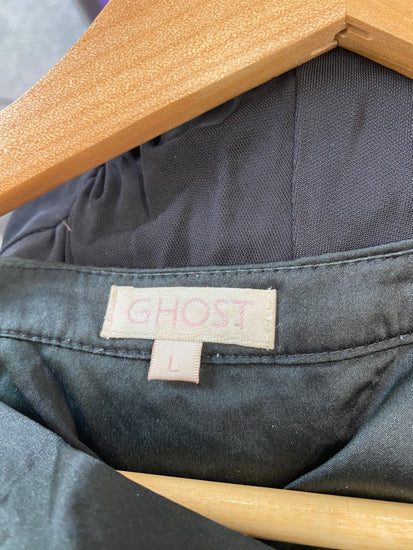 Gorgeous Ghost Evening Dress UkL Black midi classic elegant NR002