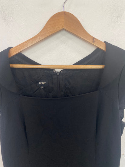 Gorgeous HOBBS Midi Dress UK14 Black NR002