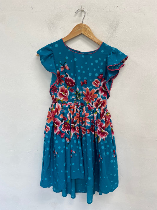 Gorgeous Monsoon Dress Age 10 Blue floral NR002
