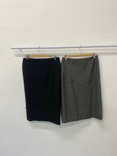 Gorgeous duo of Oasis Pencil Skirt Uk8 Black & Brown work skirts #9 SL002