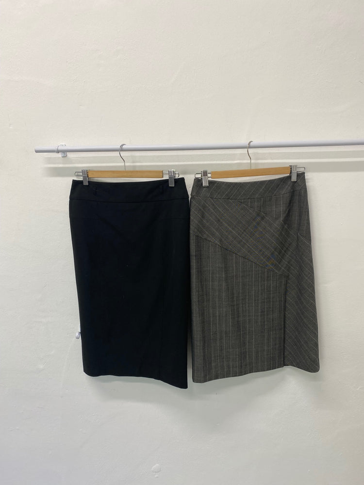 Gorgeous duo of Oasis Pencil Skirt Uk8 Black & Brown work skirts #9 SL002