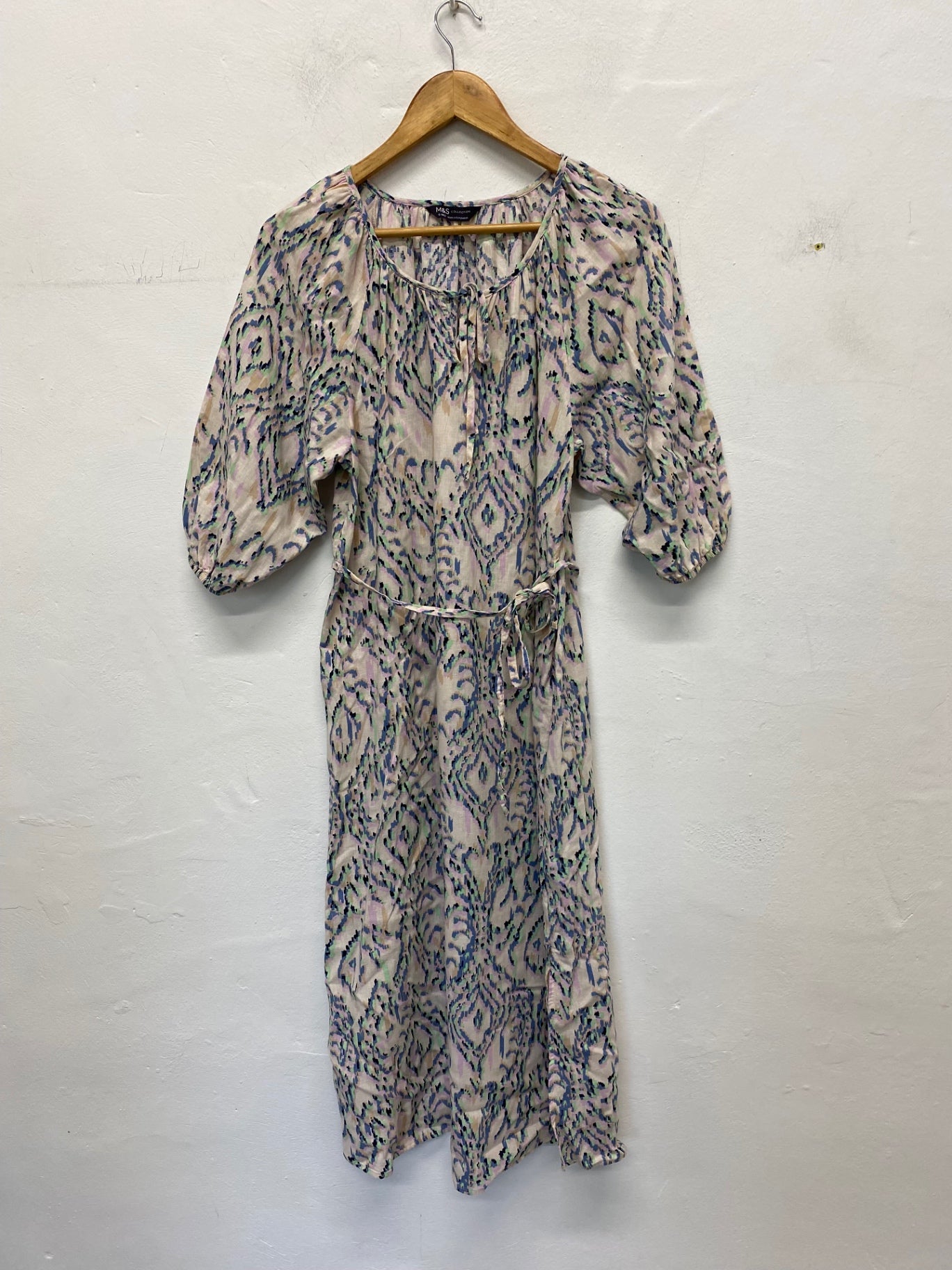 Gorgeous M&S Midiaxi Dress Uk8 Rose beige Cottagecore LB006