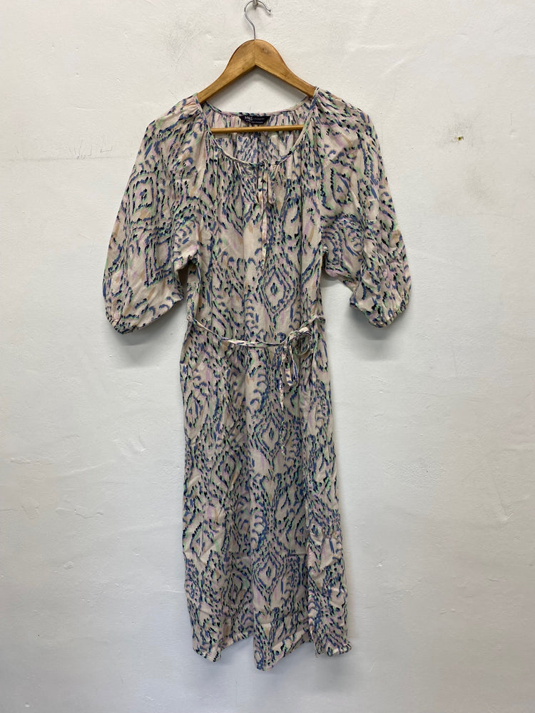 Gorgeous M&S Midiaxi Dress Uk8 Rose beige Cottagecore LB006