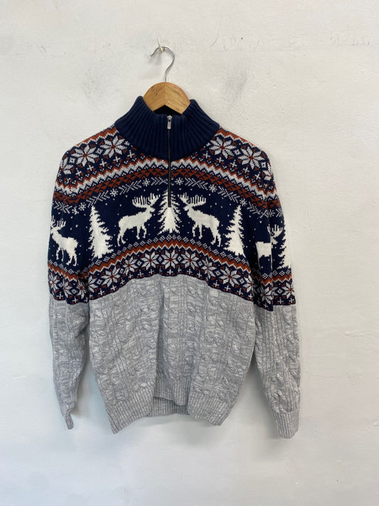 Classic Next Christmas Knit jumper UK S Multicolor SL002 