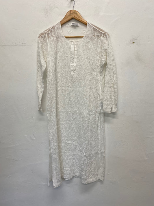 Gorgeous Juliet Dunn Dress kaftan Size 1 White Cotton LB006