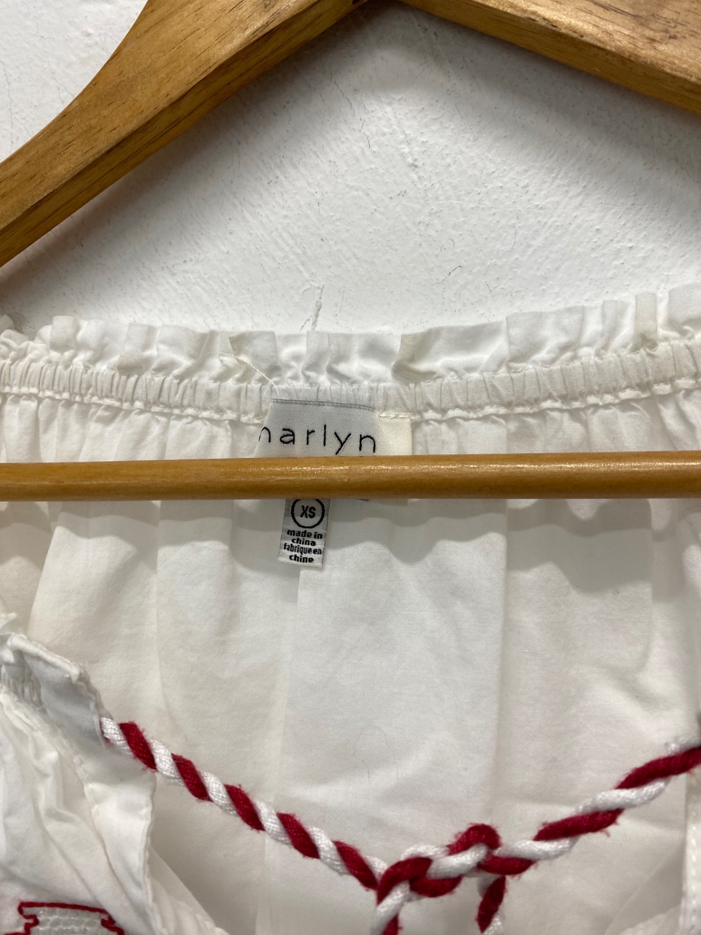 Gorgeous Harlyn Blouse UK XS White & red embroidery gypsy top LB006