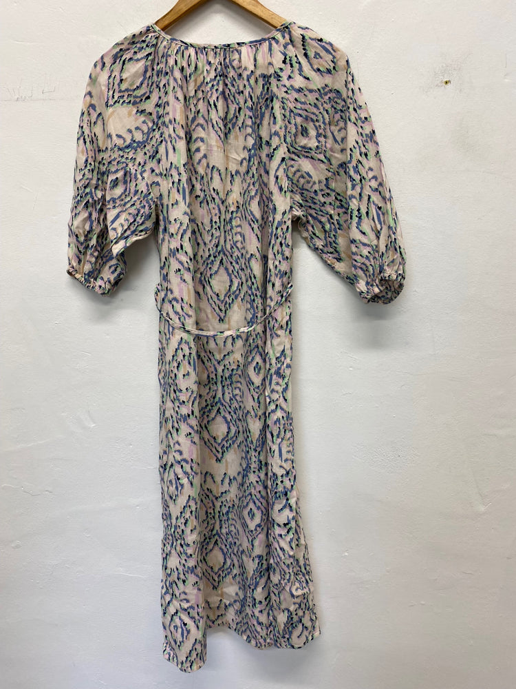 Gorgeous M&S Midiaxi Dress Uk8 Rose beige Cottagecore LB006