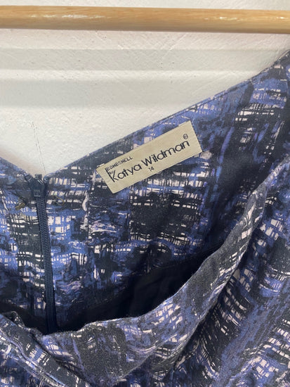 Gorgeous Bombshell by Katya Wildman Midi Dress UK14 Navy NR002