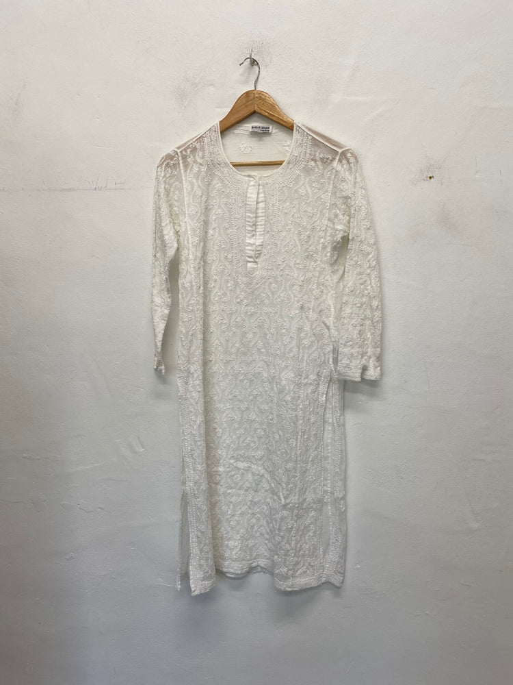 Gorgeous Juliet Dunn Dress kaftan Size 1 White Cotton LB006