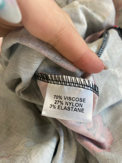 Gorgeous The Pretty Dress Company Midi Skirt UK14 Black Floral NR002