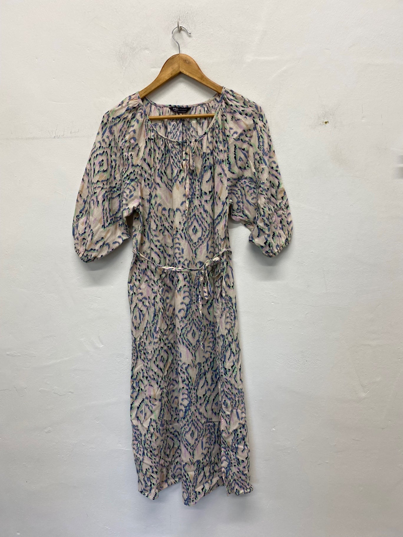 Gorgeous M&S Midiaxi Dress Uk8 Rose beige Cottagecore LB006