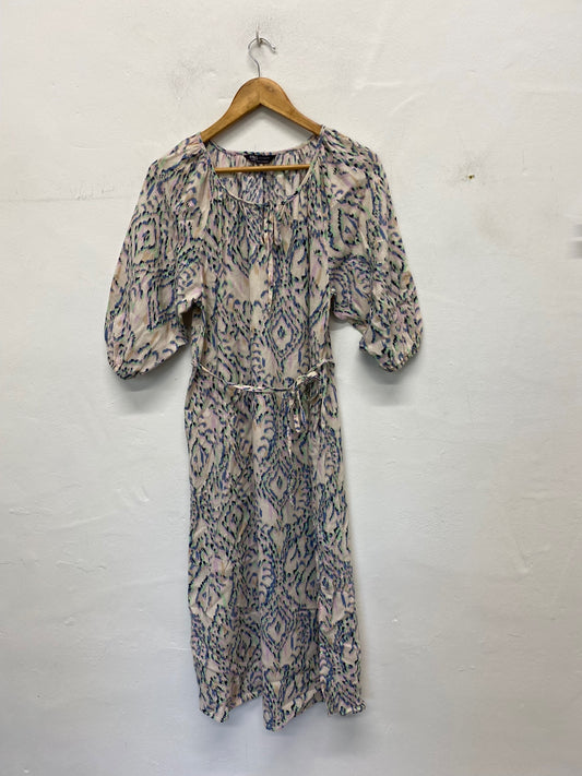 Gorgeous M&S Midiaxi Dress Uk8 Rose beige Cottagecore LB006