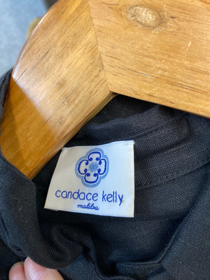 Gorgeous Candace Kelly Shirt UkM Black linen tunic formal LB006