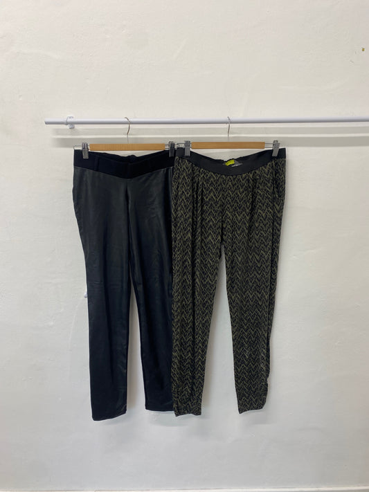 Gorgeous duo Blooming Marvellous Seraphine Maternity trousers UK8 Black and olive SL002 #11