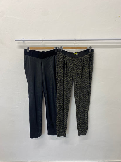 Gorgeous duo Blooming Marvellous Seraphine Maternity trousers UK8 Black and olive SL002 #11