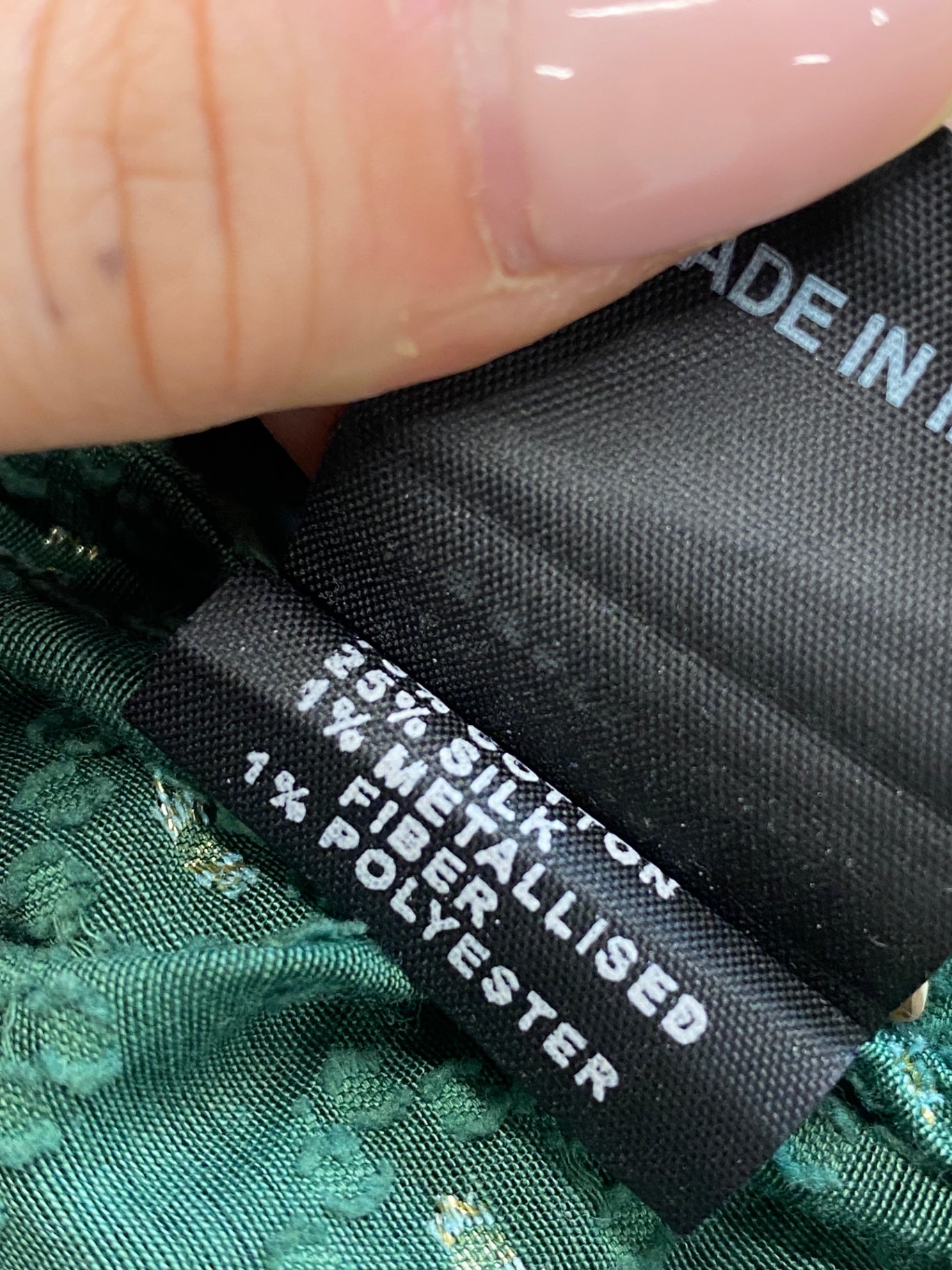 Gorgeous Fabels Blouse UK L Green embroidered NR002