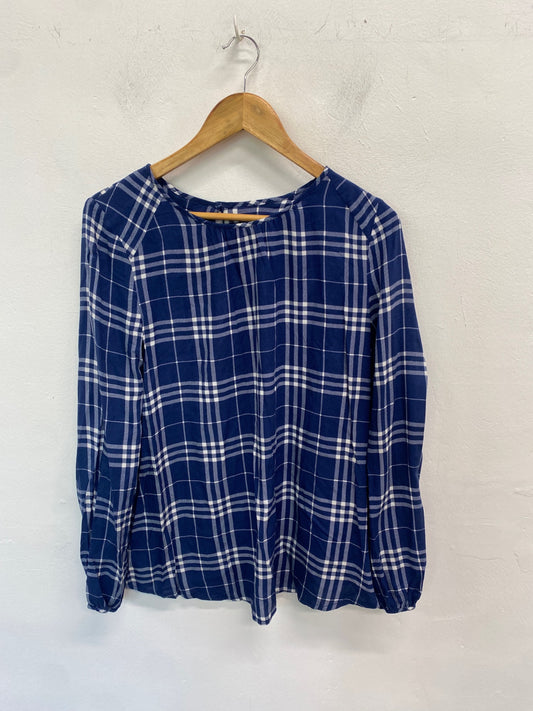 Gorgeous Next Maternity Blouse UK8 Blue and White SL002