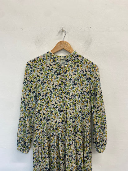 Gorgeous M.a.b.e Maxi Dress UK XS Green blue floral LB006