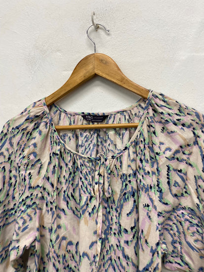 Gorgeous M&S Midiaxi Dress Uk8 Rose beige Cottagecore LB006