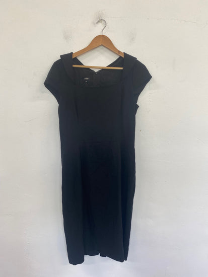 Gorgeous HOBBS Midi Dress UK14 Black NR002