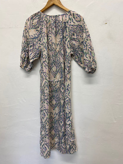 Gorgeous M&S Midiaxi Dress Uk8 Rose beige Cottagecore LB006