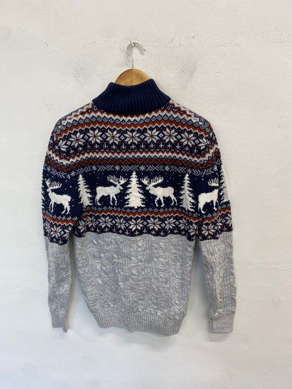 Classic Next Christmas Knit jumper UK S Multicolor SL002 