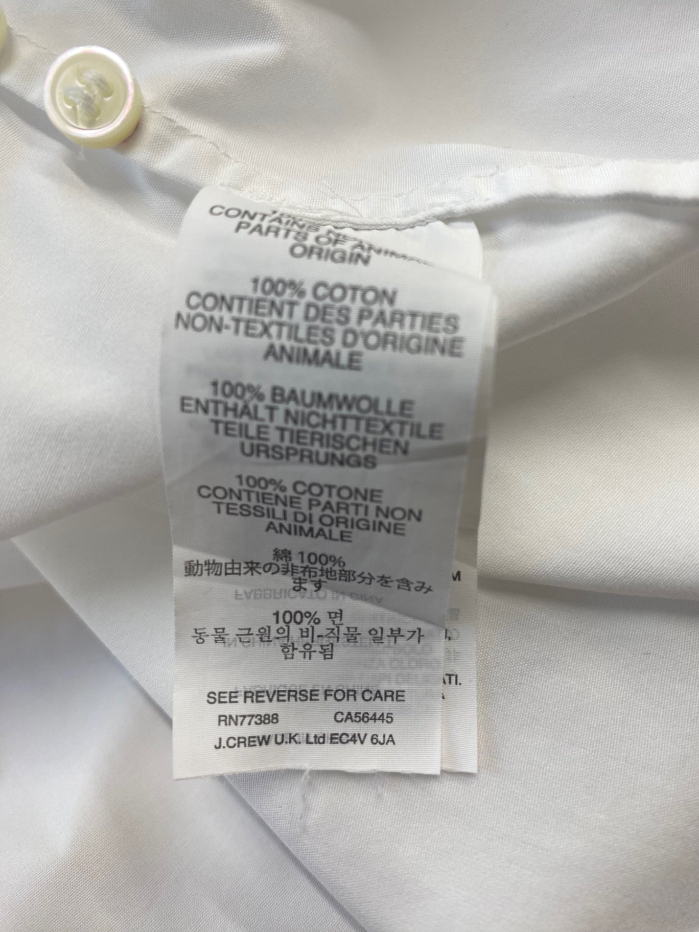 Gorgeous Thomas Mason for J Crew Dress Shirt Size 2 White LB006