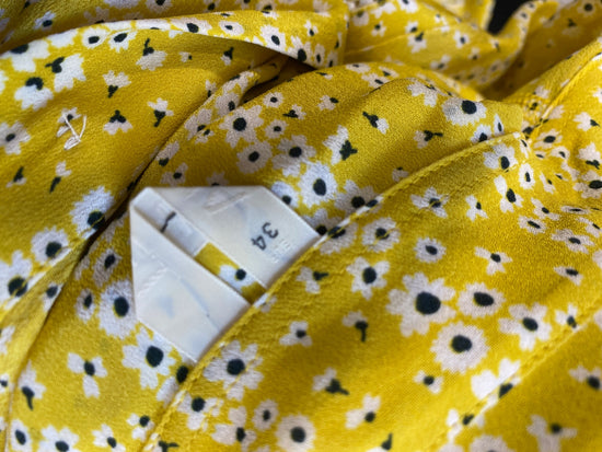 Gorgeous Arket Dress UK6 Yellow floral maxi summer LB006