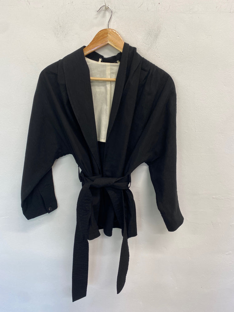 Gorgeous Jigsaw Kimono UK XS Black belted LB006