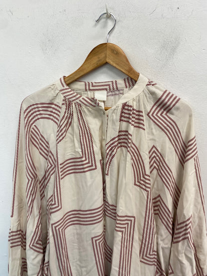 Gorgeous H&M Shirt Dress UK12 Cream checked Oversized DM001