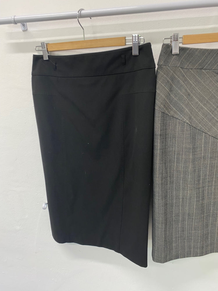 Gorgeous duo of Oasis Pencil Skirt Uk8 Black & Brown work skirts #9 SL002