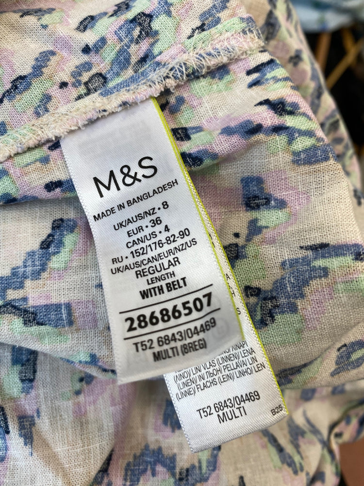 Gorgeous M&S Midiaxi Dress Uk8 Rose beige Cottagecore LB006