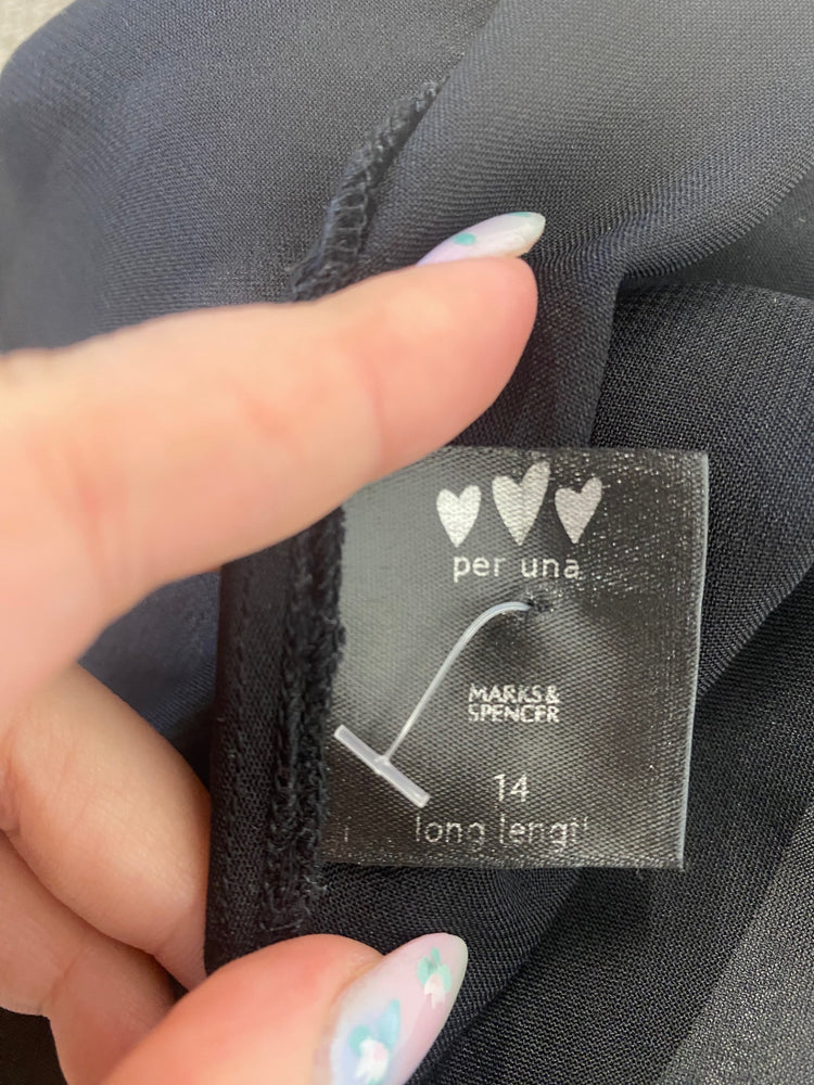 Boho Chic Per Una Maxi Skirt UK14 Black & Grey GS001