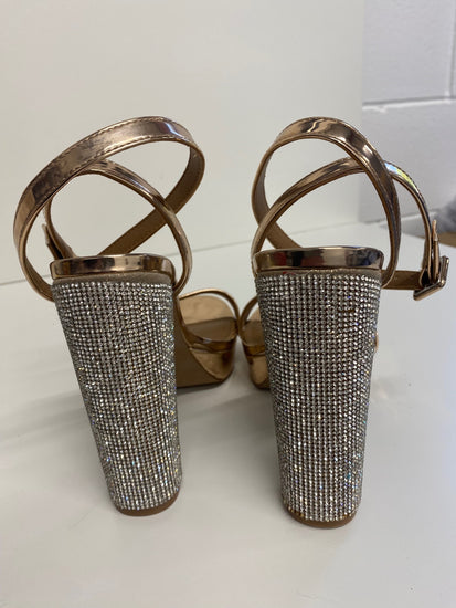 Gorgeous Asos Design High-heeled shoes Uk7 Rose Gold Sandals GS001