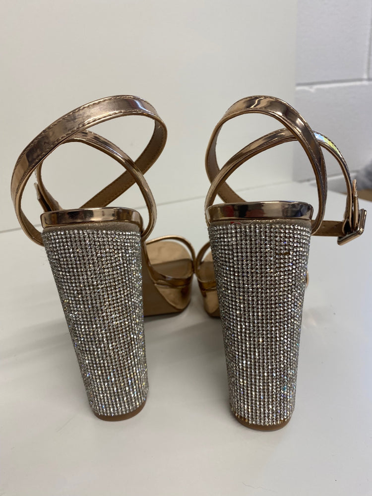 Gorgeous Asos Design High-heeled shoes Uk7 Rose Gold Sandals GS001