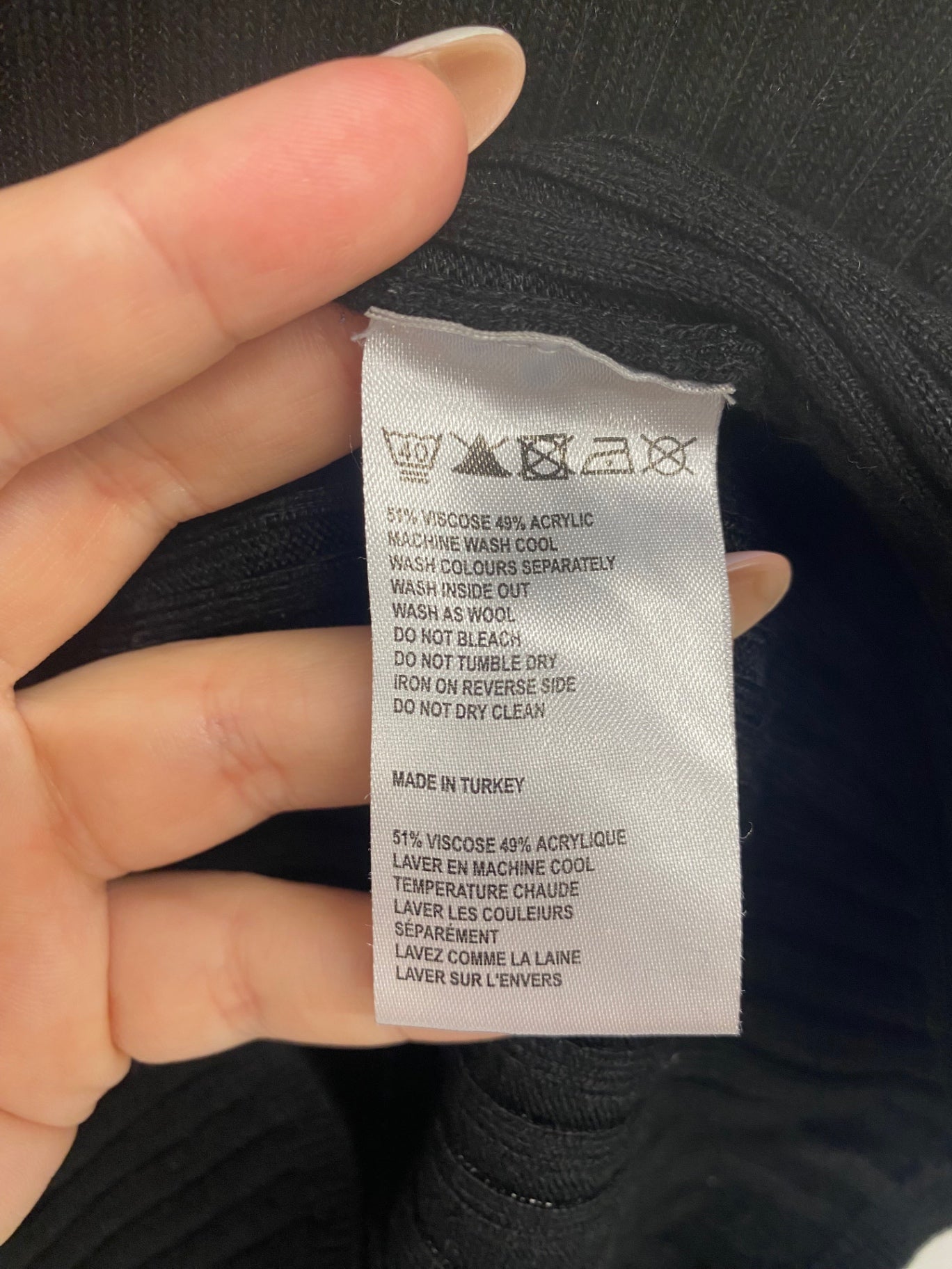 Gorgeous Cooperative Turtleneck Jumper UK M Black GS001