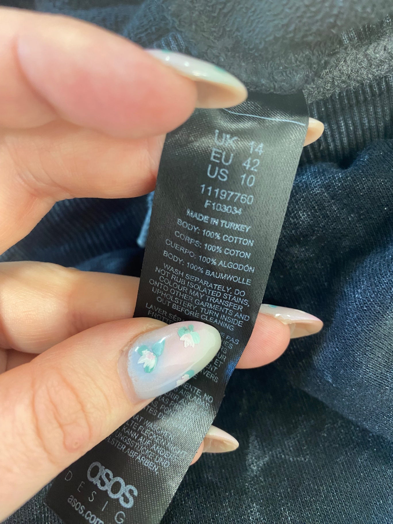 Gorgeous ASOS Sweatpants UK14 Black Marl GS001