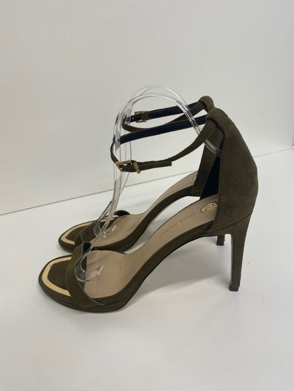 Gorgeous River Island High-heeled sandals Uk7 Olive Green Ankle straps GS001